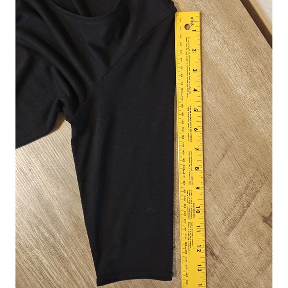 Eileen Fisher Dress Womens XS Black Scoop Neck Elbow Sleeve Tunic Made in USA - Picture 8 of 9